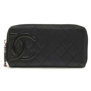 CHANEL Black Leather Logo Wallet
